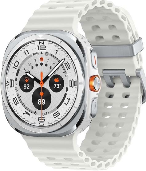 Samsung 三星 Galaxy Watch Ultra (2024) 47 毫米 LTE AI 智能手表,带能量分数、健康提示、心率跟踪、睡眠监测、健身追踪器、GPS、钛白色 [美国版,1 年制造商保修]